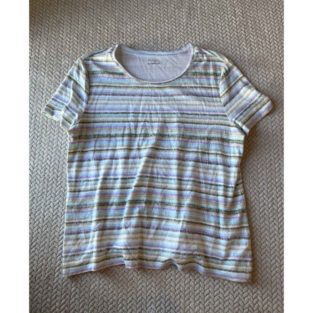 Studio Works The Studio‎ Tee Classic Tee Striped Short Sleeve 100% Cotton Size L